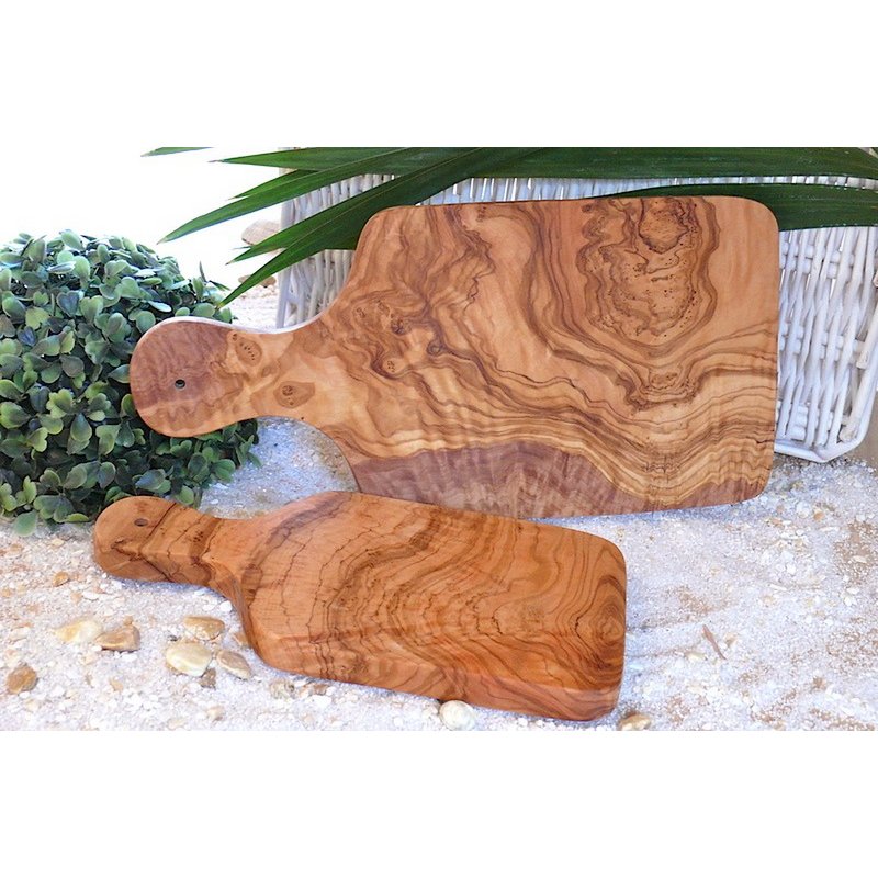 Set of 2 herb board and cutting board with handle