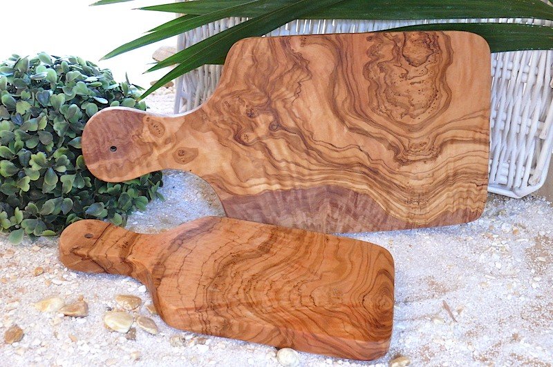 Set of 2 herb board and cutting board with handle
