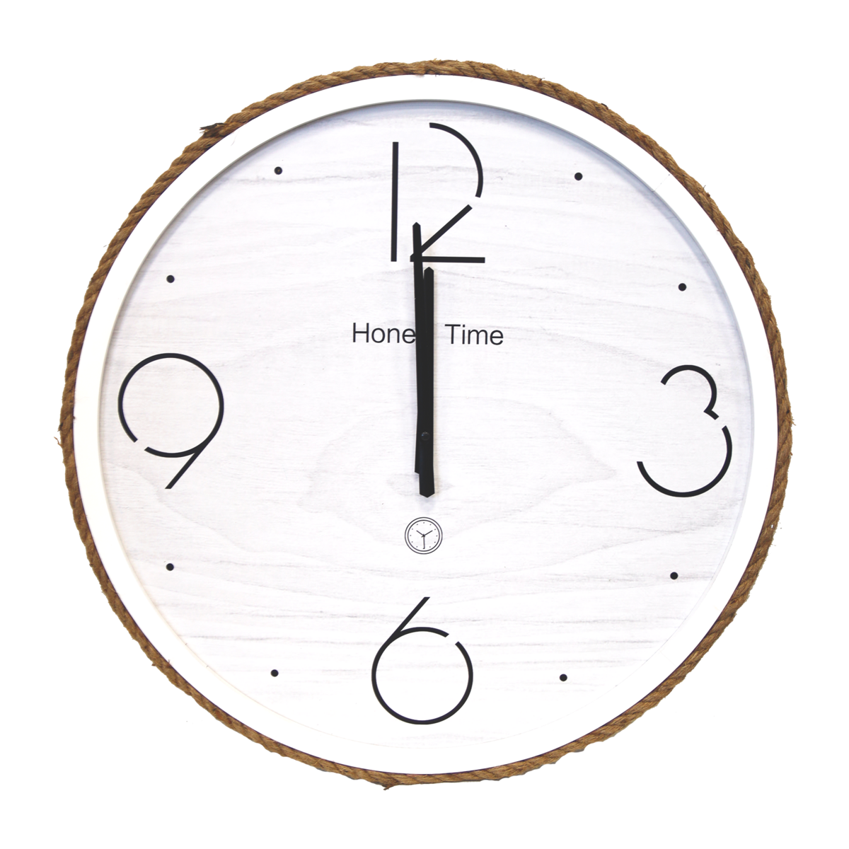 Weiße Uhr mit Kordelrand Ø 60 cm