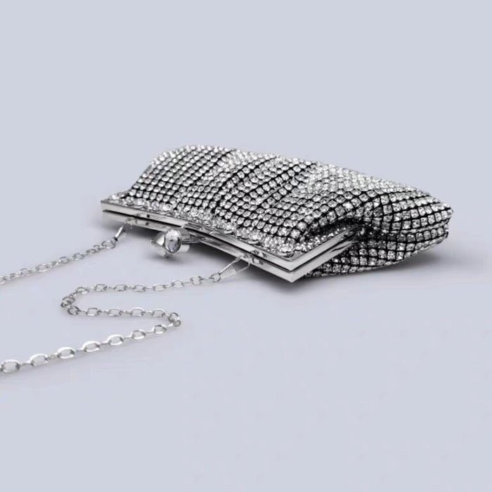 Luxe Diamond-Look Clutch-Gold & Silver