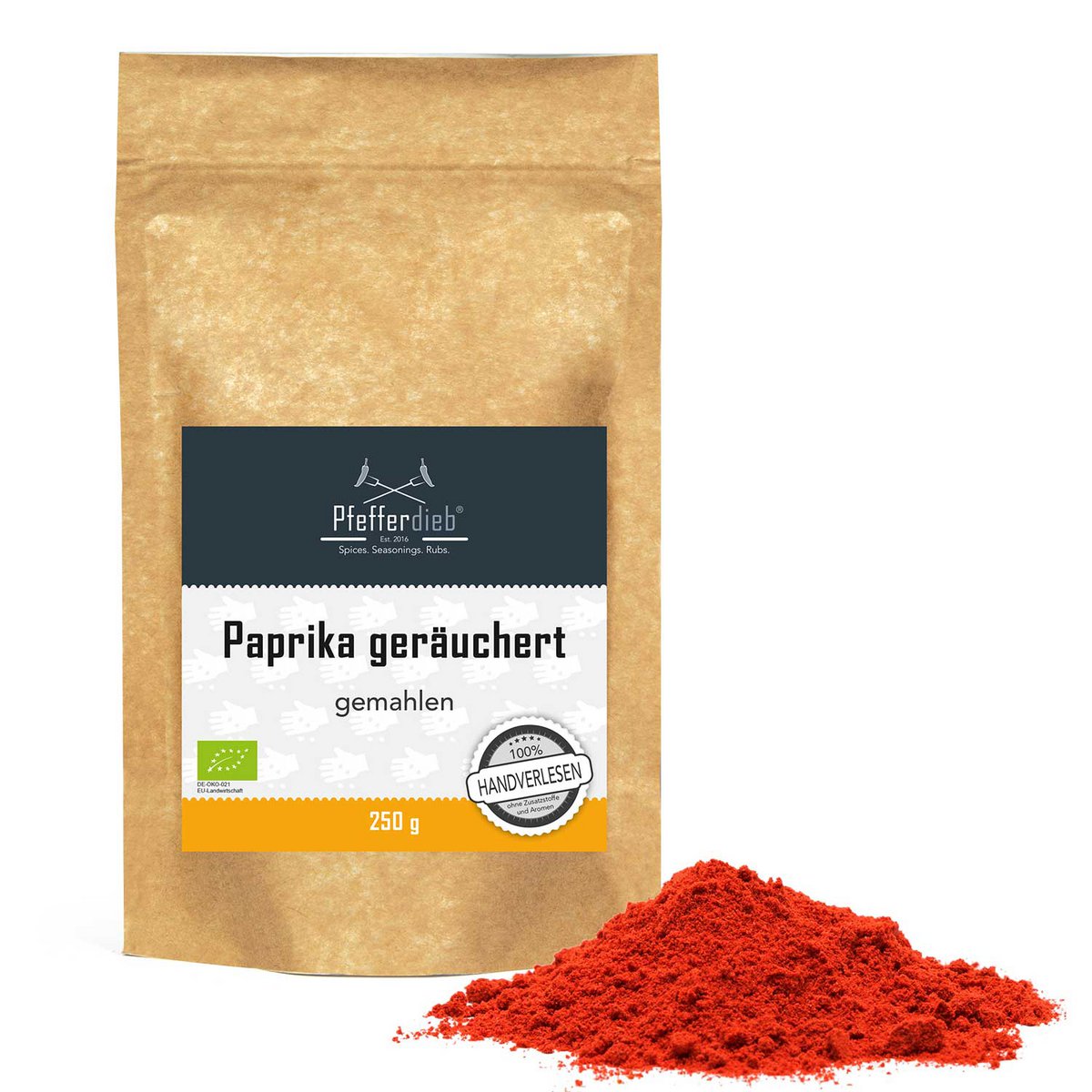 Gerookte paprika, gemalen, zoet, bio, 250g