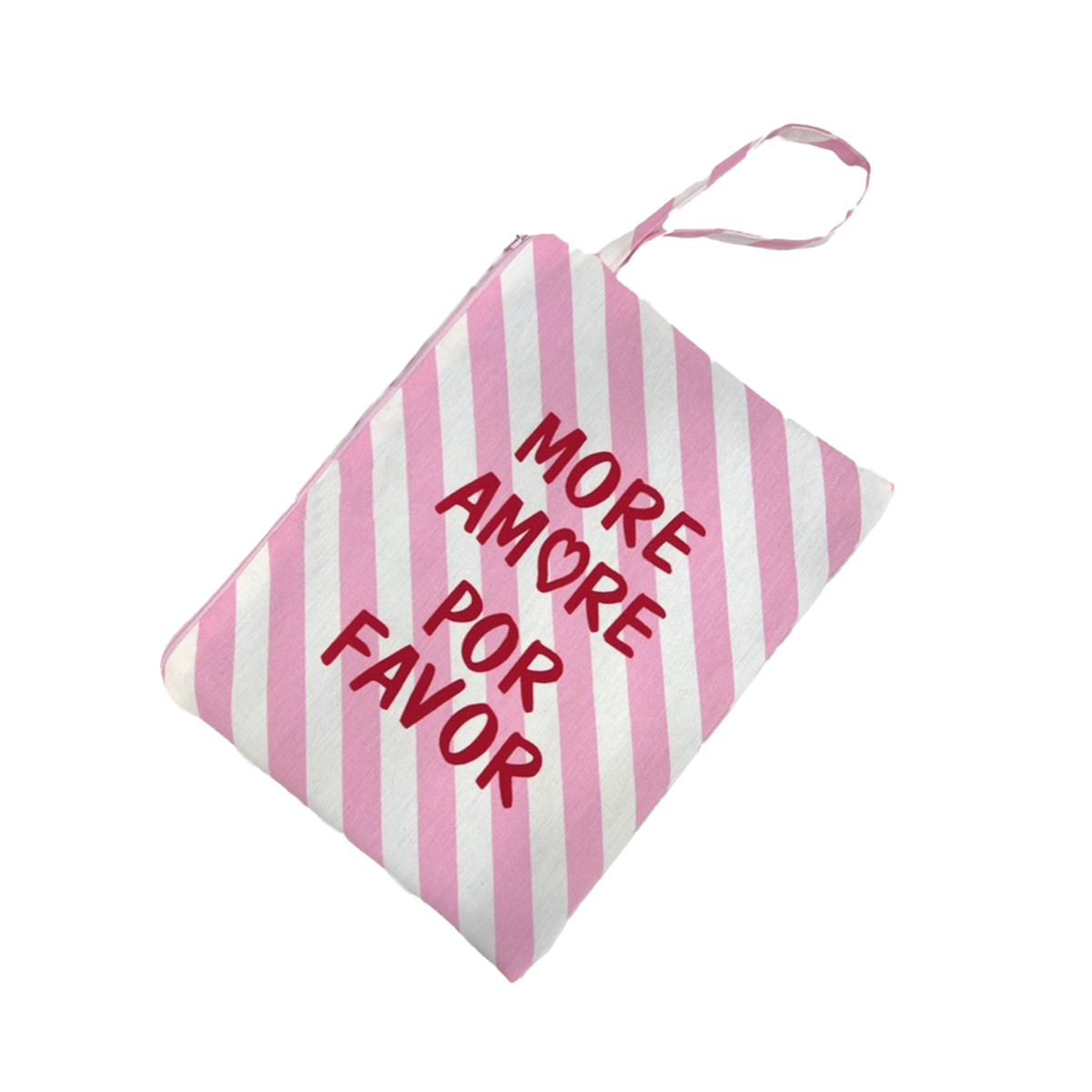 Cosmetic bag stripes "More Amore Por Favor"