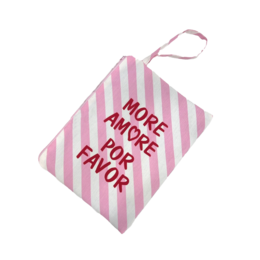 Cosmetic bag stripes "More Amore Por Favor"