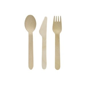 Fackelmann Move Wooden Picnic Cutlery Set x30 Each
