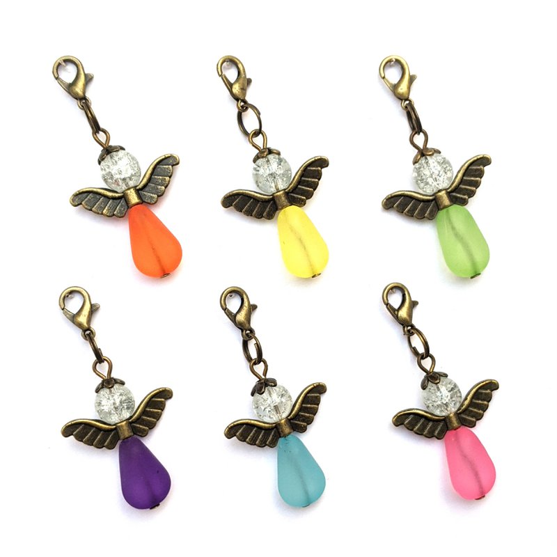 Guardian angel "Emma" keychain, 6-series set, bronze color