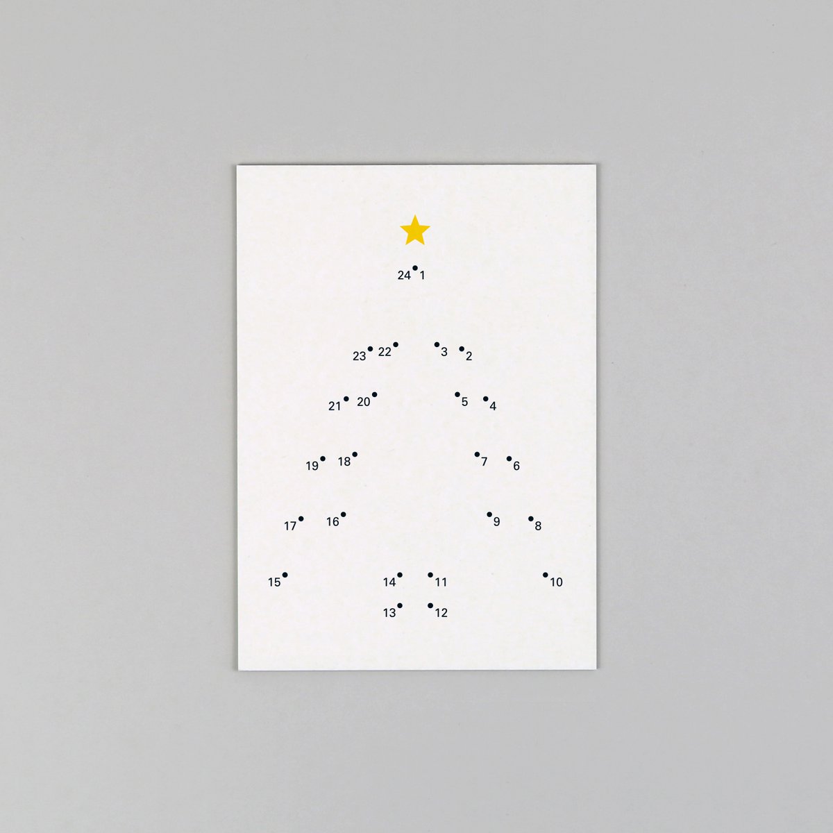 Postkarte Holzschliff Weihnachtskarte Ted Punkte