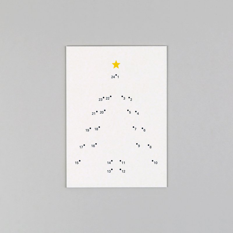 Carte postale Carte de Noël en pâte de bois Ted Dots