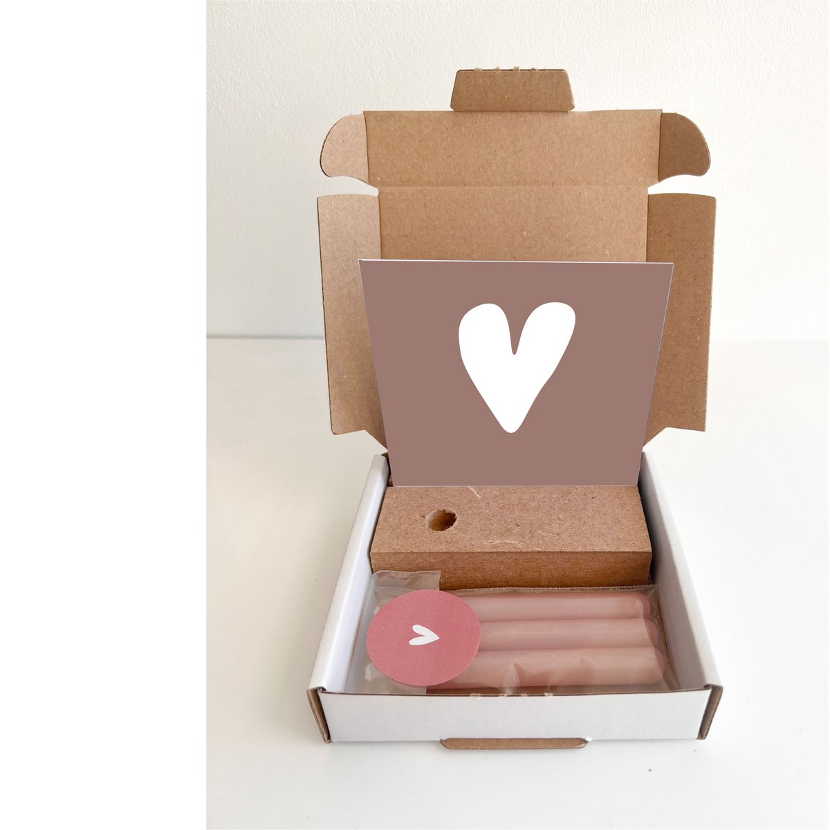 Geschenkbox Größe S - Herz Altrosa