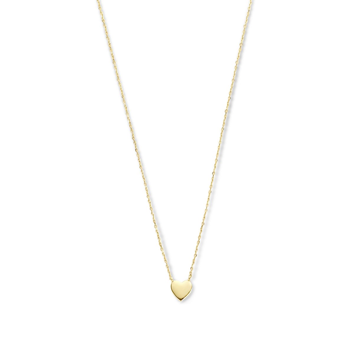 Gave til hendes nye Bling 9NBG-0241 guldhalskæde - kvinder - med fast vedhæng - hjerte - 6 mm - 38 + 2,5 + 2,5 cm - 14 karat - guld