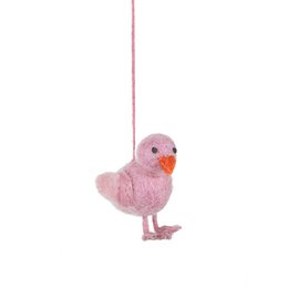 Decoración de pollito de Pascua colgante de fieltro de aguja hecho a mano (paquete variado de 6)