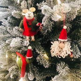 Decorazione da appendere per albero di Natale riccio in feltro fatto a mano