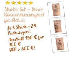 Starter set of 24 herbal tea bags from SpreeRauch, featuring a lavender, beifuss, and kraut mixture for various uses.