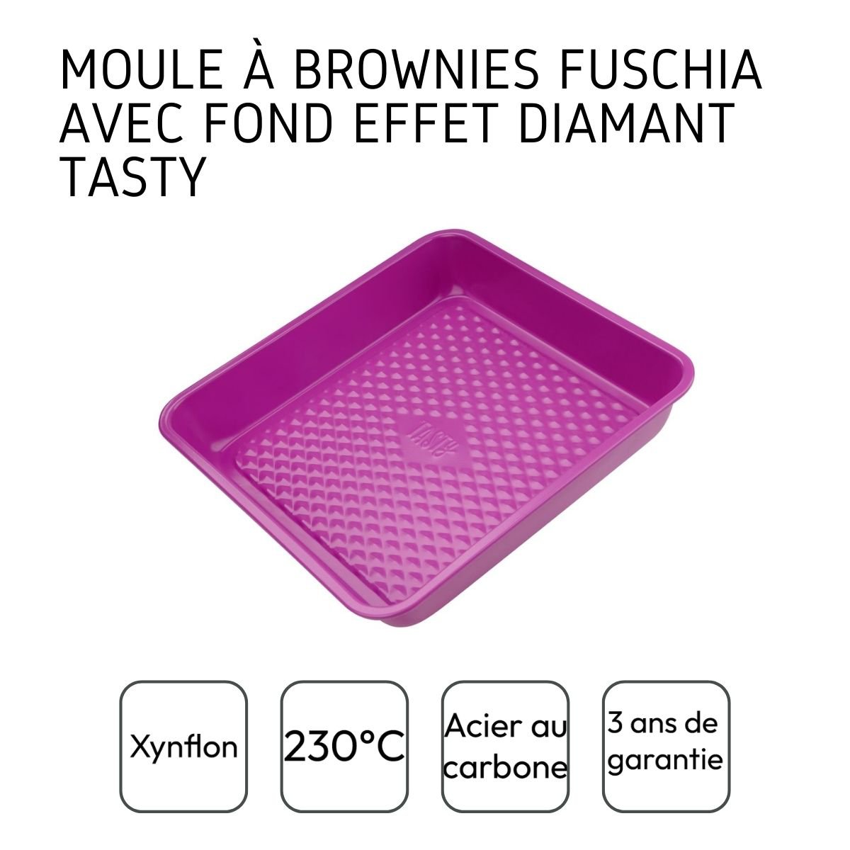 Foremka do brownie w kolorze fuksji 23 cm Tasty Patisserie