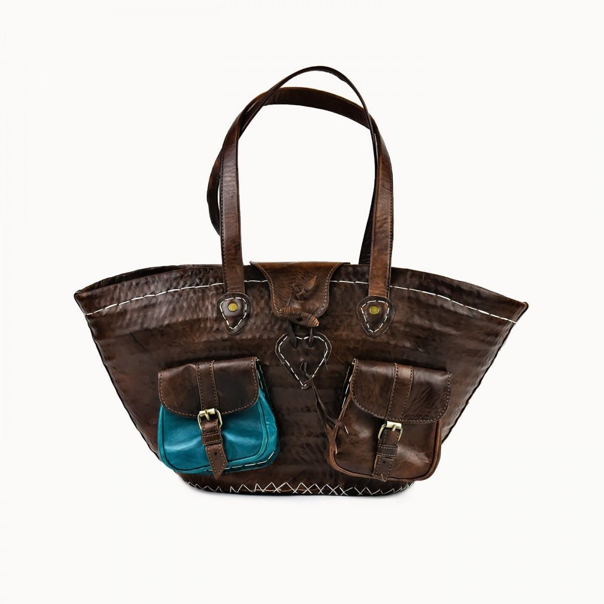 Leather Basket 'Saint Tropez'