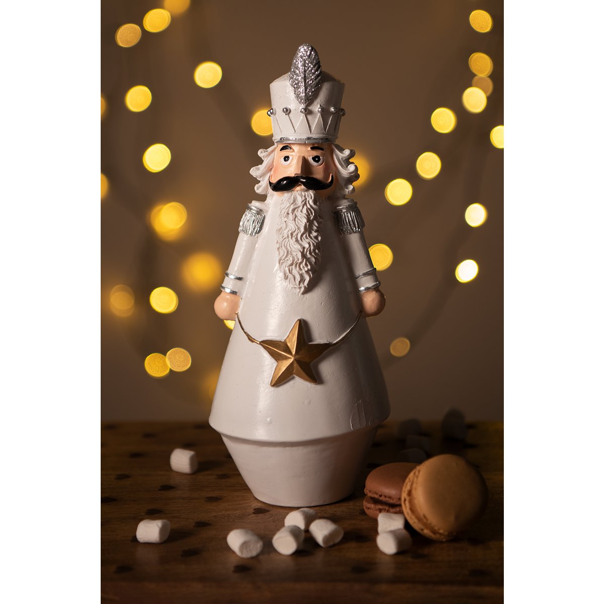 Kerstdecoratie Notenkraker 24 cm Wit Kunststof
