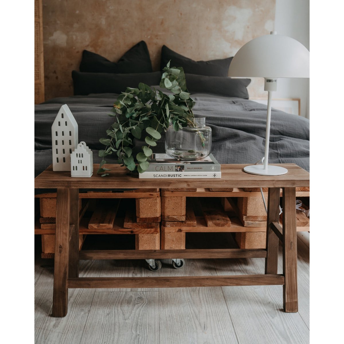 Muslin bed linen “Eliane” • Anthracite
