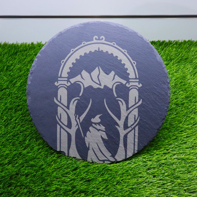 Premium Doors of Durin Slate Servering Board, Kitchen Decor, Lord of the Rings Tolkien Housewarming
