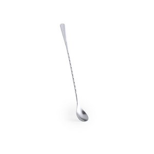STAINLESS STEEL STIRRER FOR DRINKS. 25,6 CM BODY IN SPIRAL DESIGN, WITH FLAT END