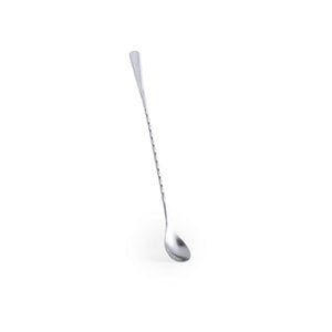 STAINLESS STEEL STIRRER FOR DRINKS. 25,6 CM BODY IN SPIRAL DESIGN, WITH FLAT END