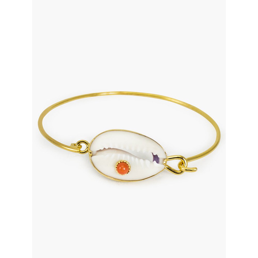 Cowrie Shell Bracelet With Coral
