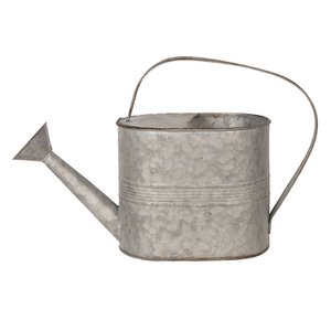 Decoration watering can 40x14x25 cm gray metal plant founder