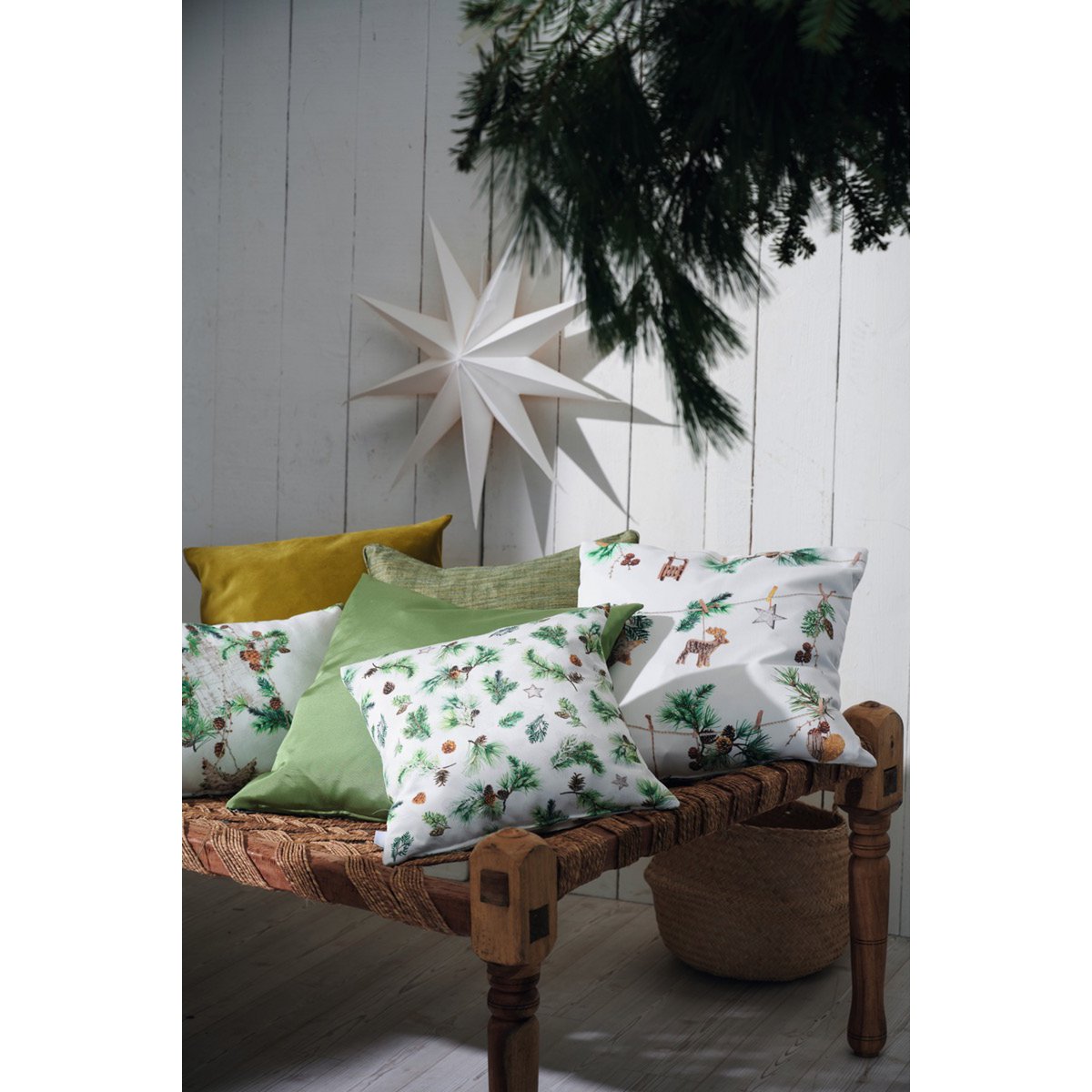 9532 tapete blanco / verde / natural - 46X135