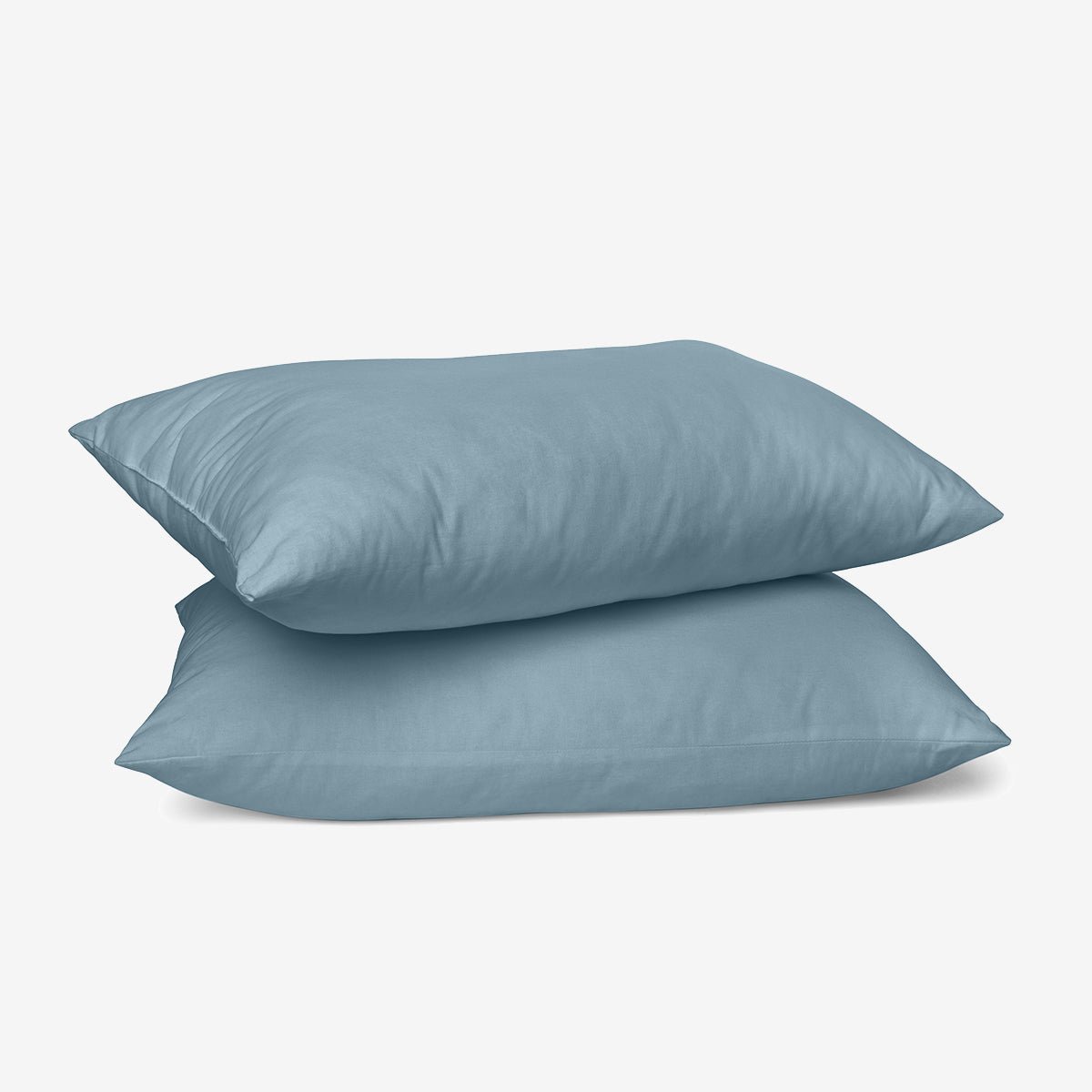 Fundas de almohada de percal de algodón Portobello azul x2
