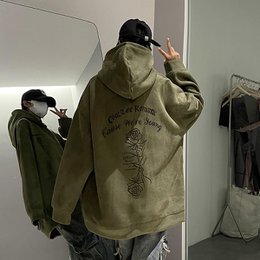 Women's Suede Hooded Sweater