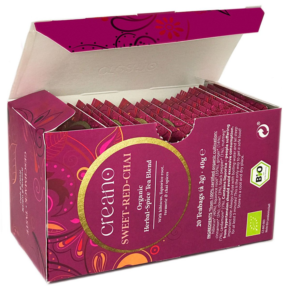Bio-Teebeutel Sweet-Red-Chai 20er Pack