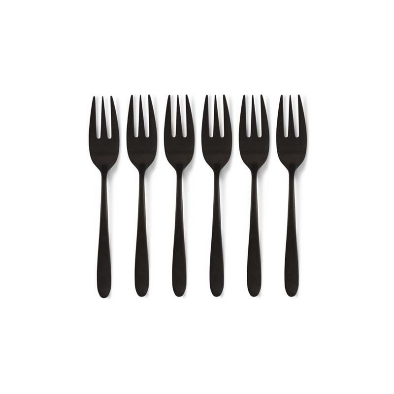 Set/6 Cake Forks Matt Black