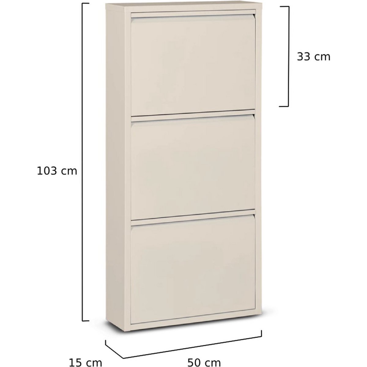 Zapatero metálico 3 puertas | Blanco mate