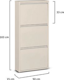 Szafka na buty metalowa 3-drzwiowa | Biały matowy