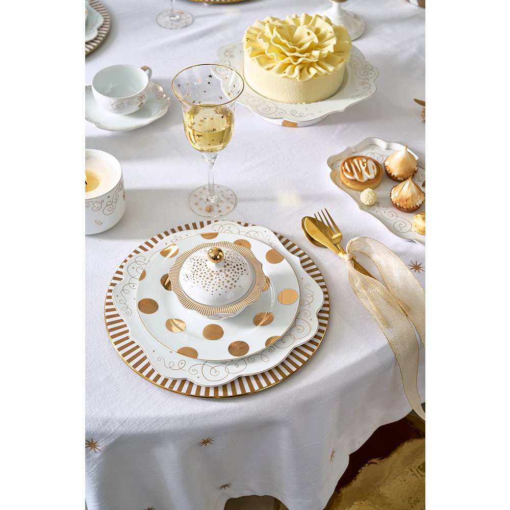 Plate Dot Delight White-Gold 23cm