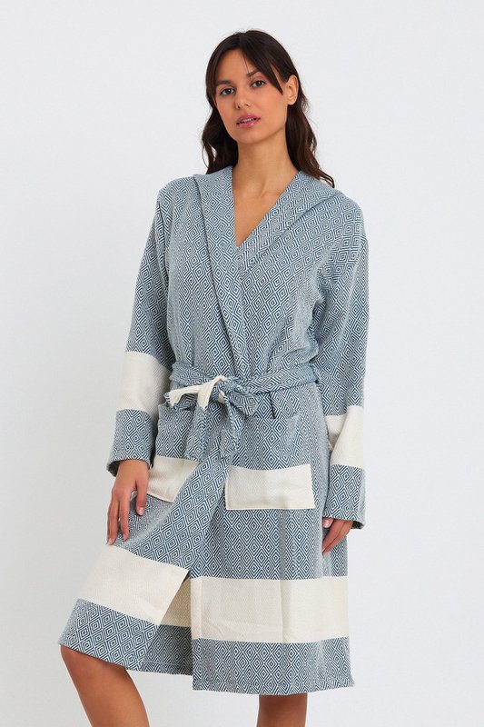 Diamond Bathrobe - Petrol