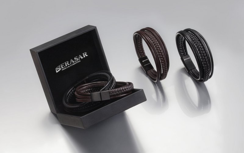 Leather bracelet "Braid"