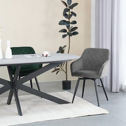 Frazer Diamond Armchair [Set of 2] [Velvet] [360-degree Swivel Base]