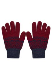 Gloves - 30% wool BALBINA - RED