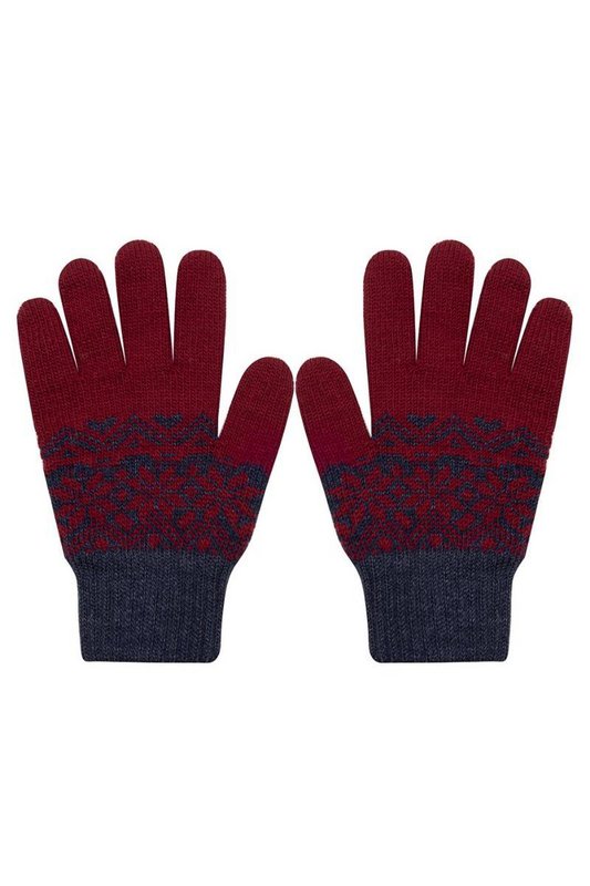 Gloves - 30% wool BALBINA - RED