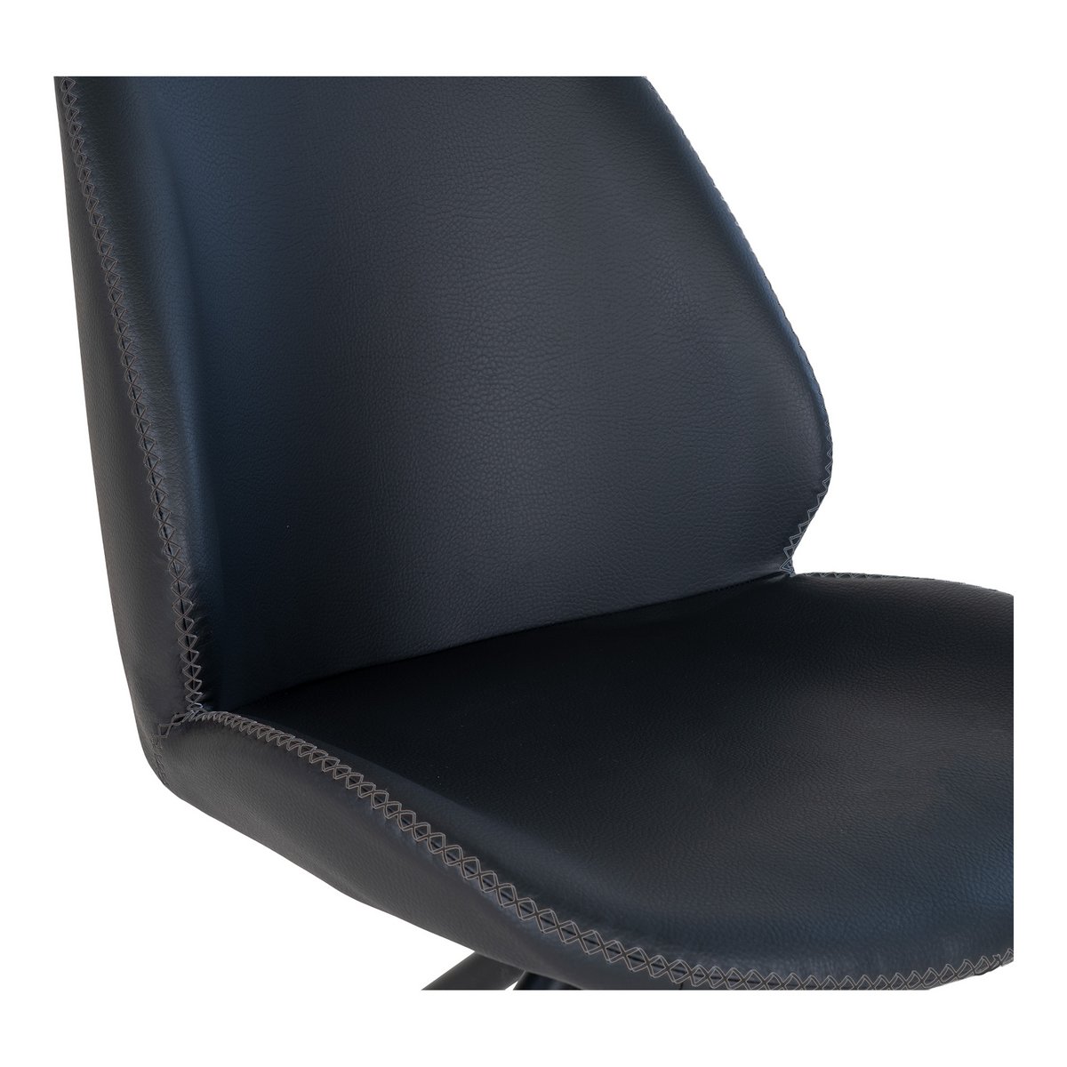 Monte Carlo Dining Chair - Black, PU Leather, Swivel - set of 2