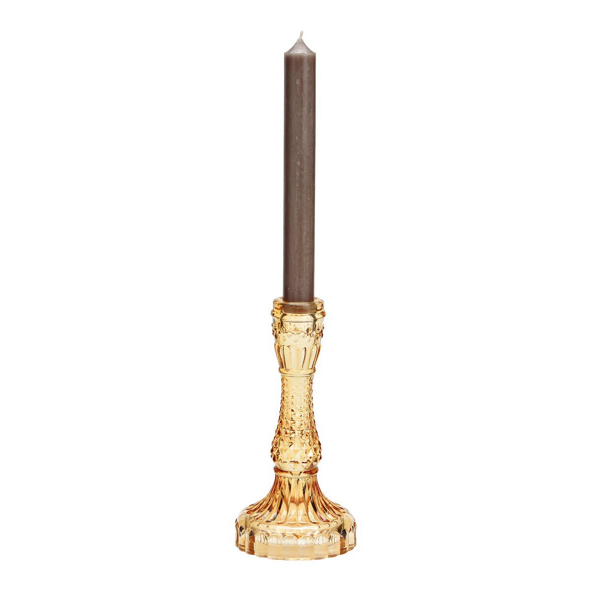 Candle holder made of brown glass (W/H/D) 8x17x8cm