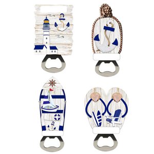 Souvenir Seaside Magnet Bottle Opener Nautical Blue & White