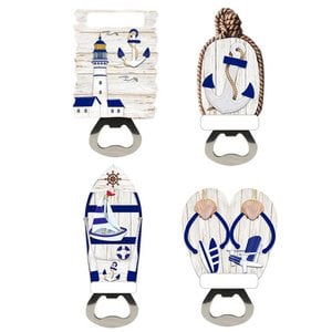 Souvenir Seaside Magnet Bottle Opener Nautical Blue & White