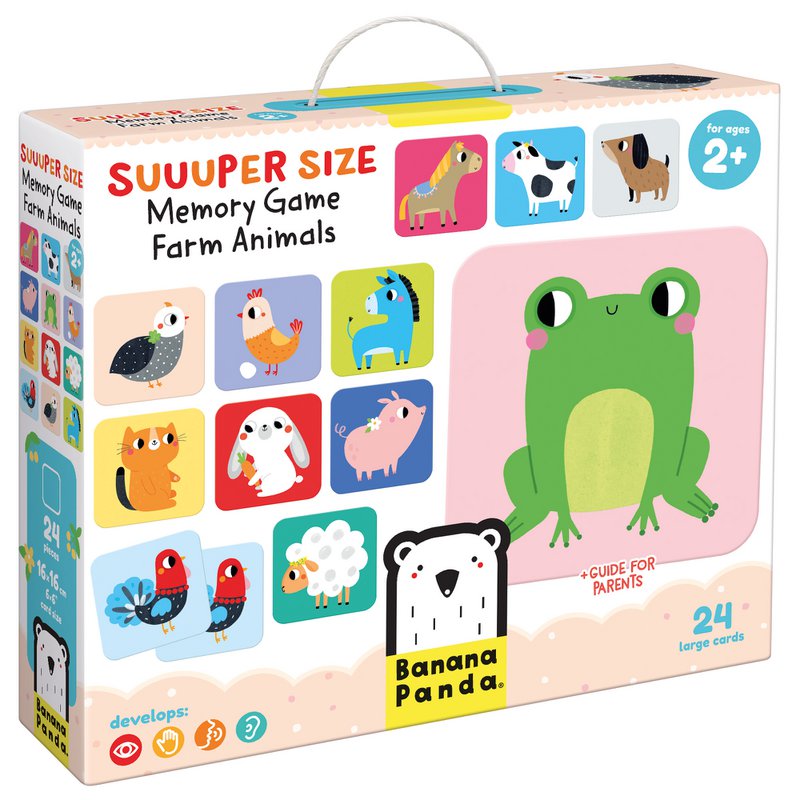 Suuuper Størrelse Memory Game Farm Animals 2+