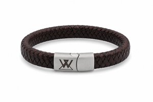 Leren armband 12mm - With collectie