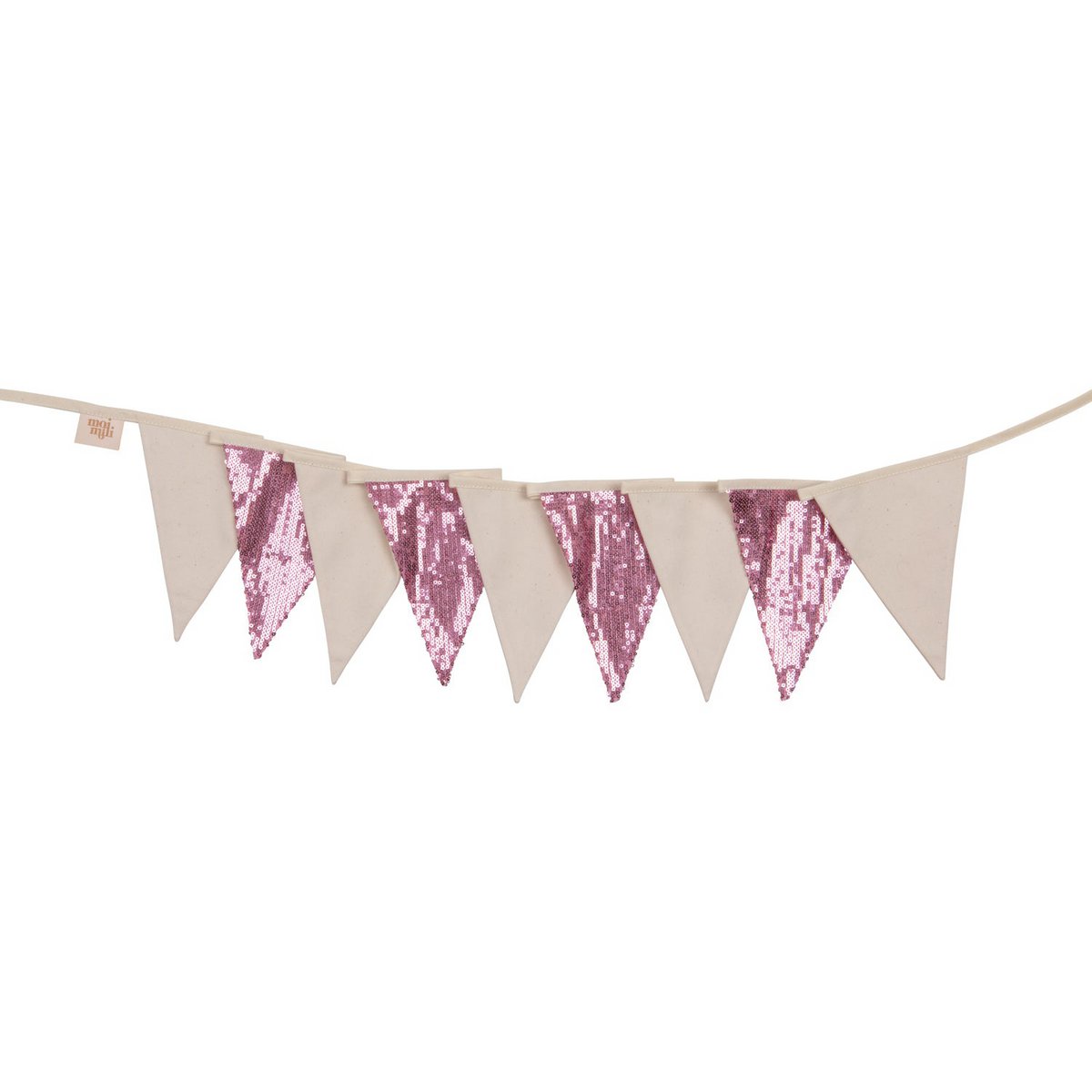 Paillettengirlande „Rosa und Beige“.