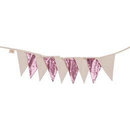 Paillettengirlande „Rosa und Beige“.