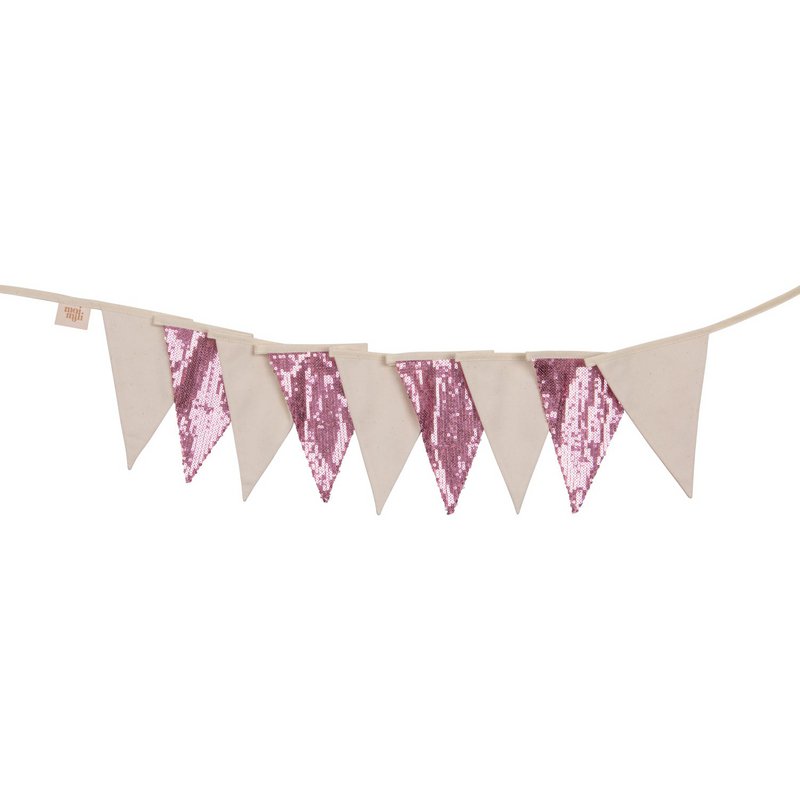 Paillettengirlande „Rosa und Beige“.