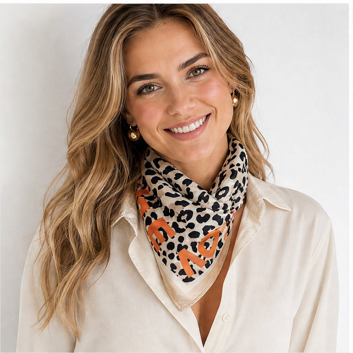 HS 70x70 Satin Look Scarf Animal Print - Multiple Prints