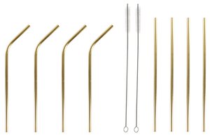 STRAWS SET 10 STAINLESS STEEL NYLON 0,5X21,5 3,5MM GLOSSY SM162621