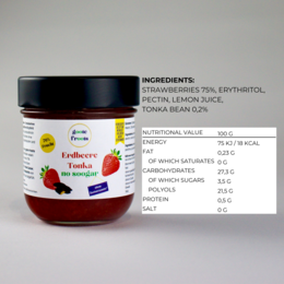 Frugtpålæg SUKKERFRI Strawberry Tonka 76% frugter